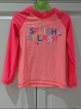 5/$35 George Girls Pink Rash Guard “Splish Splash” – Size 5T